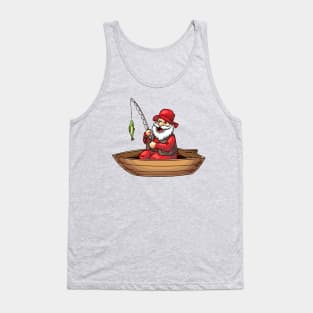 Fishing Santa Claus Christmas Fisherman Boating Tank Top